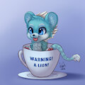 Warning! A lion in a cup!