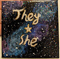 Galaxy Pronoun Pin