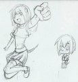 Kaien in Schoolgirl Outfit (Sketch)  by Kepora