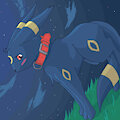 The umbreon in the moonlight