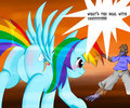Billy Plats meets Rainbow Dash by c0sm0