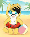 Rajak at the Beach, draw by slushie-nyappy-paws by rajak