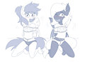 Sketch COM: Small Pegasus and Batpone by RyuseiHikari
