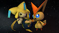 Big jirachi and not so tiny victini