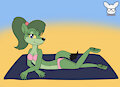 Wendy Weasel Swimsuit Pinup at the Beach