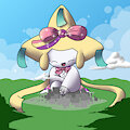 Jirachi playing with building