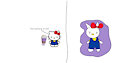 Hello Kitty trying a Grimace Shake