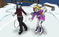 Lilly and Fifi ice-skate by Alaskafox