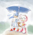 Sharing an umbrella