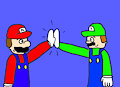 mario and luigi high five