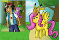 Ash Pikachu Spike Fluttershy by SamuraiCanine