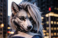 Just a sassy Hellhound in the big city by ThisOtterDoesKnotExist
