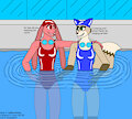 Ruby & Dempsie's swimming fun