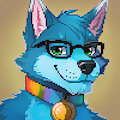 Blue wolf Pixel icon commission