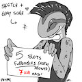 5 slots of gray scale sketches open