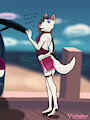 Wolfgirl going to the beach by LukaBun