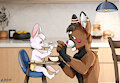 Being fed by Sebastain by Bunnyoffuzz