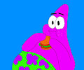 patrick eating a krabby patty