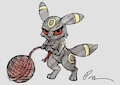 Umbreon and ball of yarn