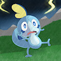 A startled Sobble