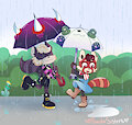 Fancy Umbrellas and Rain by PandaSisters