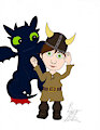 Toothless and young hiccup