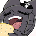 Purlushe eats a burger by Neko3240