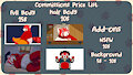 Commission Price List by TokimaruTohru
