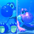 [3D] Yoshi and Boshi underwater - Part 2 by kuby64