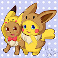 Pikachu and Eevee by NyanHiro