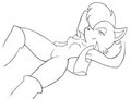 Sally stretching out - Sketch by MakkoMichoko