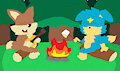 Astraligor Adventuring in the Woods with LilVee (for Veemonsito)