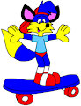 Alex The Fox on a Skateboard