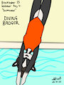 Inktober 4: Diving Badger
