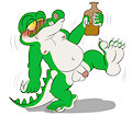 Tipsy Drunk Naked Crocodile by Cregon