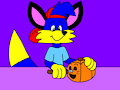 Alex the Fox Carving a Pumpkin