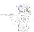 Mousie playing the flute by ChaosSnek