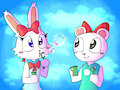 Ron and Rinny blowing soap bubbles by Donnie201