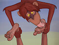 Monkey Licks Mowglis Feet Wet by WinserFerret