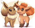 Eevee and Vulpix by antoniosketches