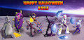 Happy Halloween 2023: Seasonal Elves vs. Horror-Themed Characters by Rokku1994