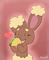 Bun eats Taco