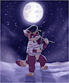 Midnight Serenade: The Feline Virtuoso of the Snowy Night by DavetheMunk