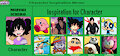 My Characters Inspiration List by Rokku1994