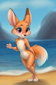 Fennec foxgirl in the beach 3