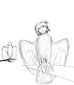 Sloppy Bestiary Doodles 11/23/23 - Lesser Harpy