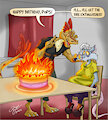 The Cake is on fire by BlaueRatte