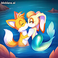 Tails X Cream mermaid kiss moment by juanpablomorales