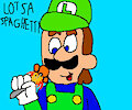 luigi eats spaghetti