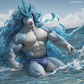 Suicune at the beach 4 by theAiFurDen